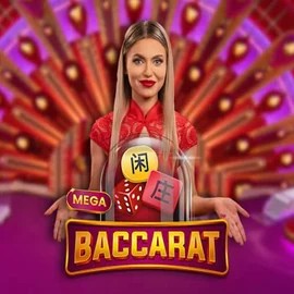 Mega Baccarat slot logo by Pragmatic Play at EuroBet Casino
